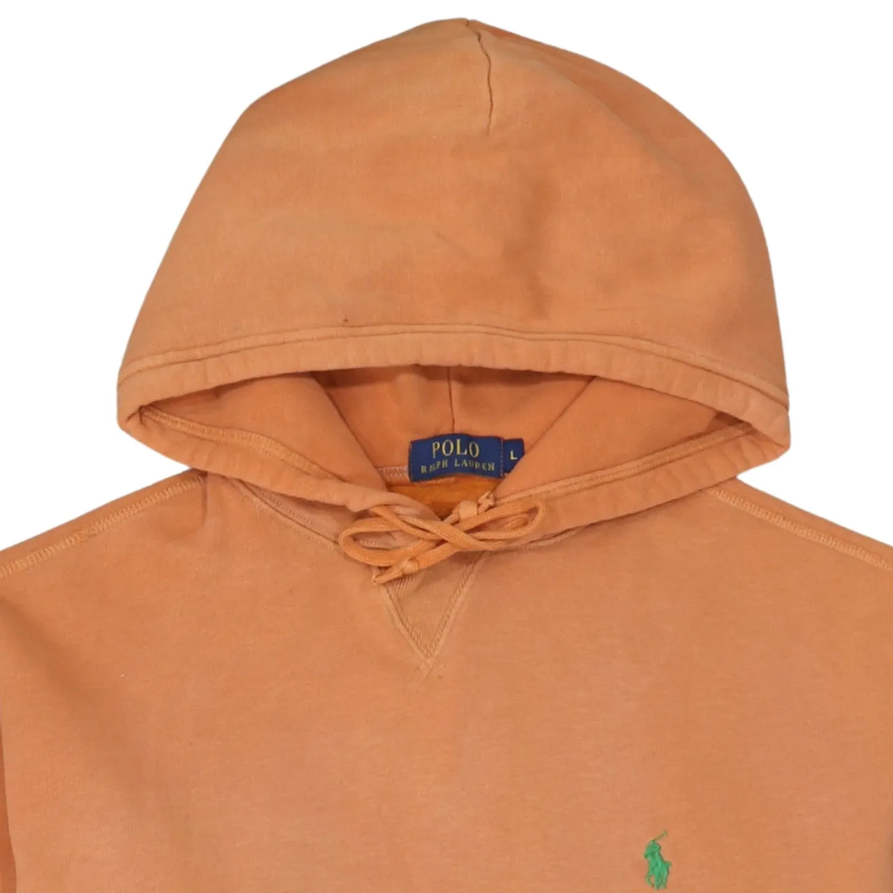 Polo Ralph Lauren Orange Hoodie Men's Large Embroidered Pony Logo Front Pocket Pullover Sweatshirt sold by Vintage Club product image thumbnail 3
