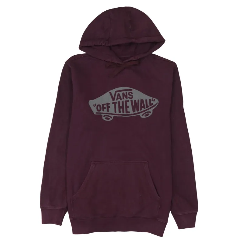 VANS 90's Spellout Pullover Hoodie Medium Burgundy Red sold by Vintage Club