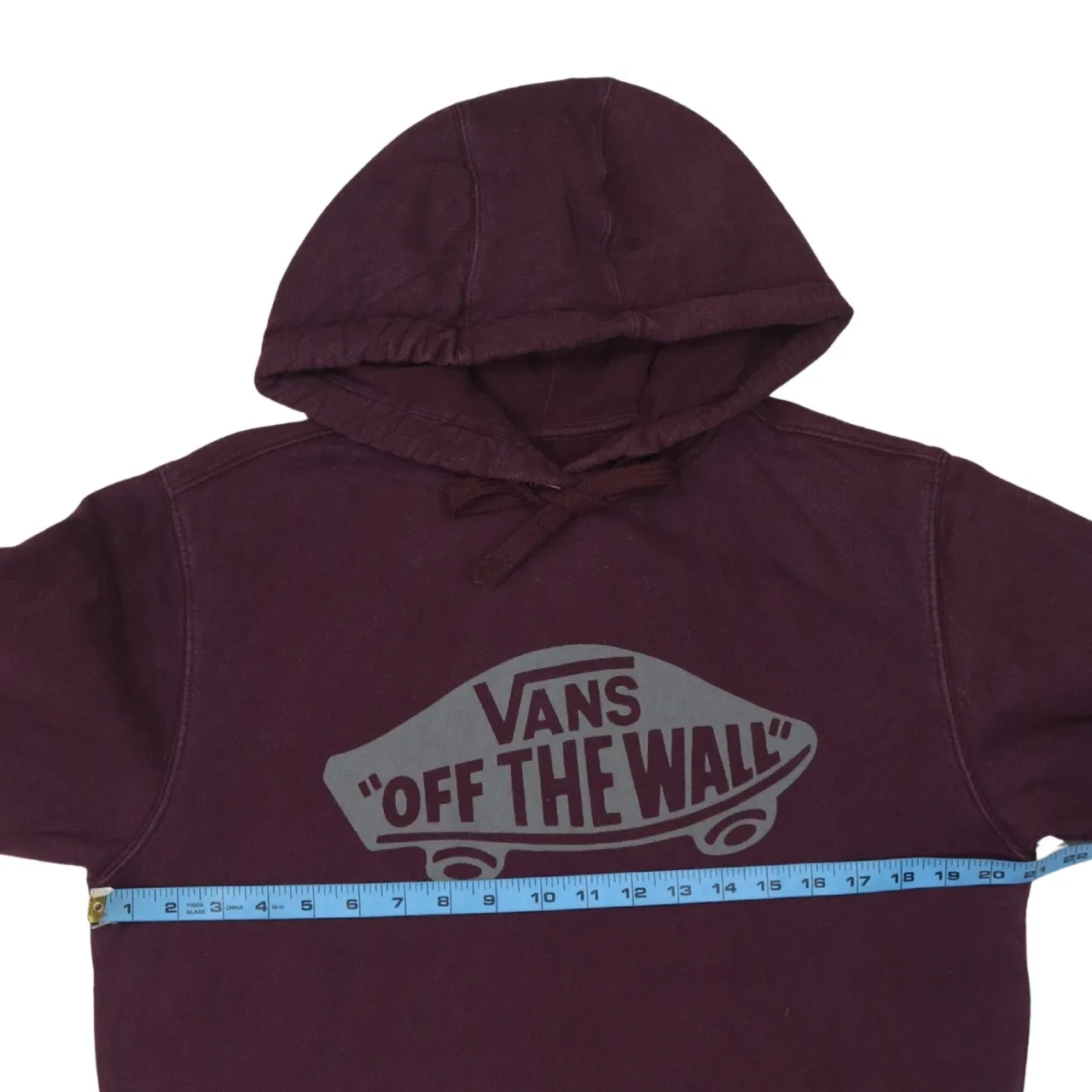 VANS 90's Spellout Pullover Hoodie Medium Burgundy Red sold by Vintage Club product image thumbnail 5