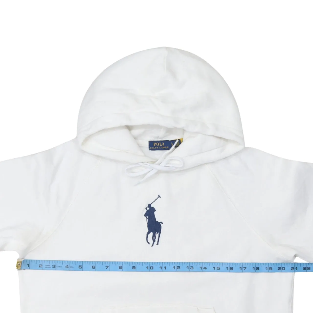 Polo Ralph Lauren White Hoodie Women’s Large Embroidered Big Pony Logo Front Pocket Sweatshirt sold by Vintage Club product image thumbnail 5