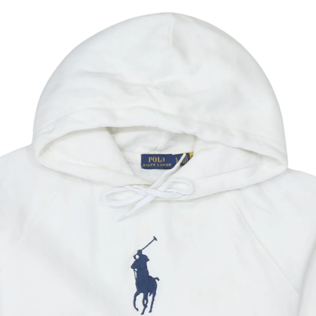 Polo Ralph Lauren White Hoodie Women’s Large Embroidered Big Pony Logo Front Pocket Sweatshirt sold by Vintage Club product image thumbnail 3