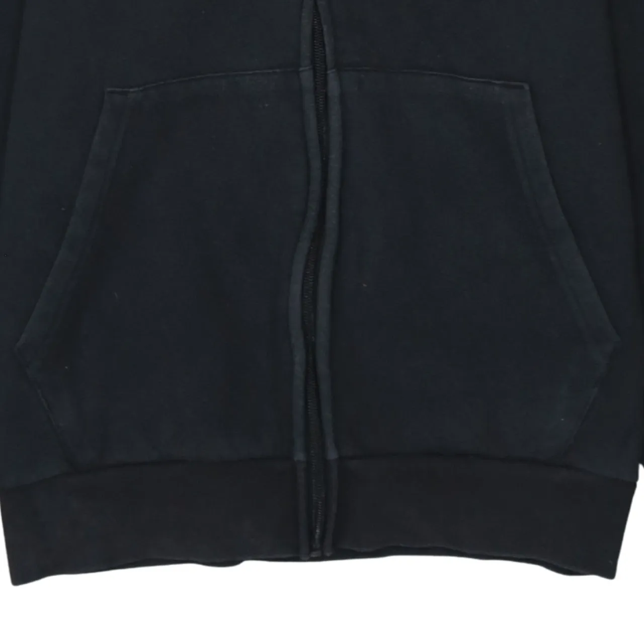 Adidas Black Zip Hoodie Men's Small Embroidered Logo Three Stripe Sleeves Fleece Top sold by Vintage Club product image thumbnail 4