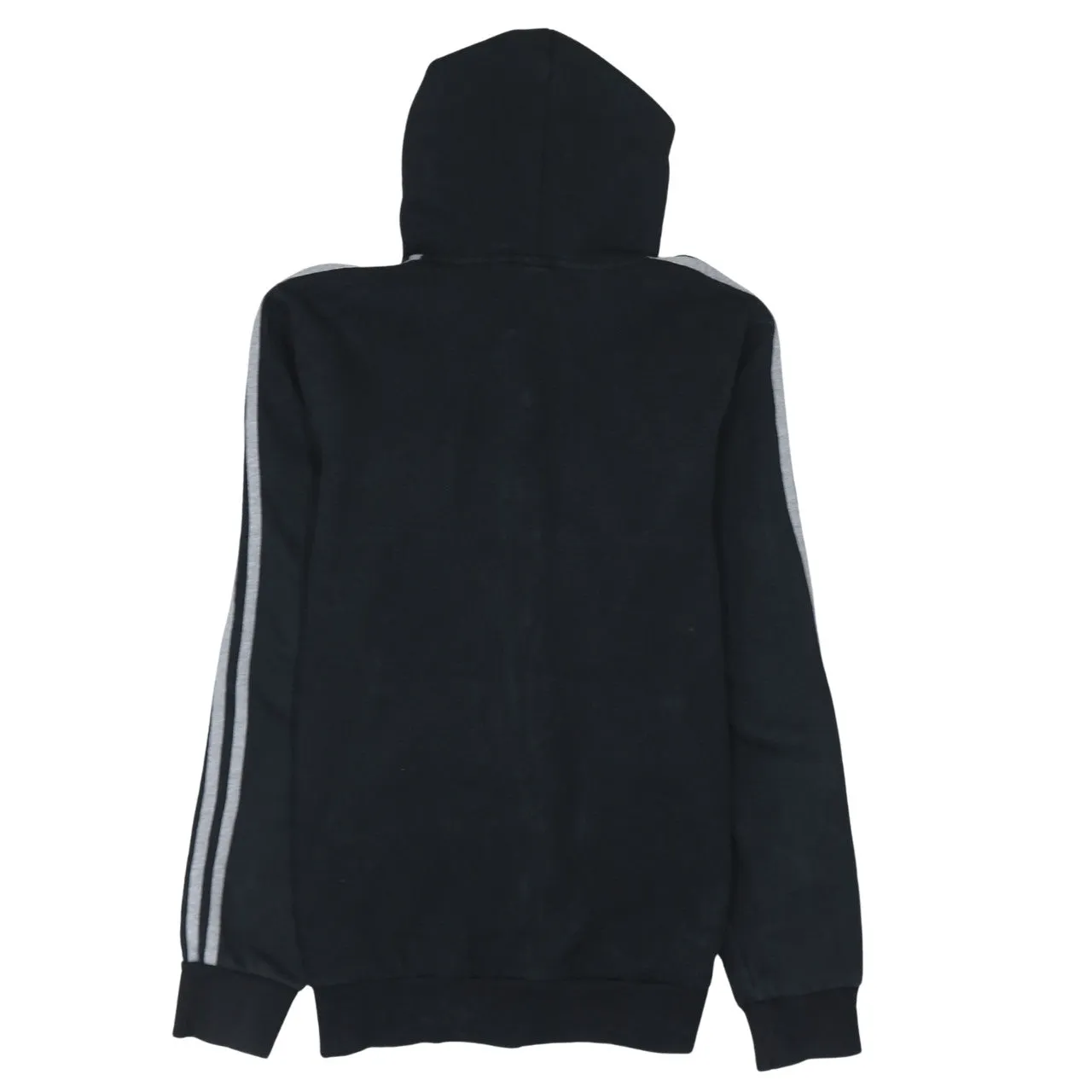 Adidas Black Zip Hoodie Men's Small Embroidered Logo Three Stripe Sleeves Fleece Top sold by Vintage Club product image thumbnail 2