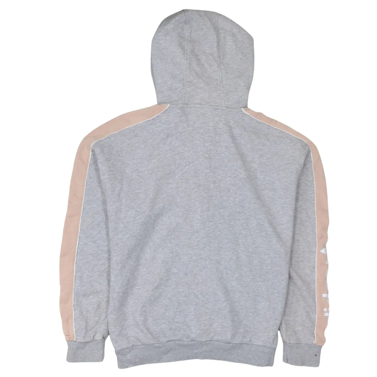 Adidas Grey Hoodie Women’s Large Half Zip Trefoil Printed Logo Contrast Sleeve Sweatshirt sold by Vintage Club product image thumbnail 2