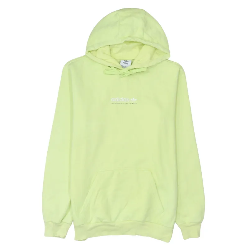 Adidas Light Green Hoodie Men's Small Printed Chest Logo Front Pocket Sweatshirt sold by Vintage Club
