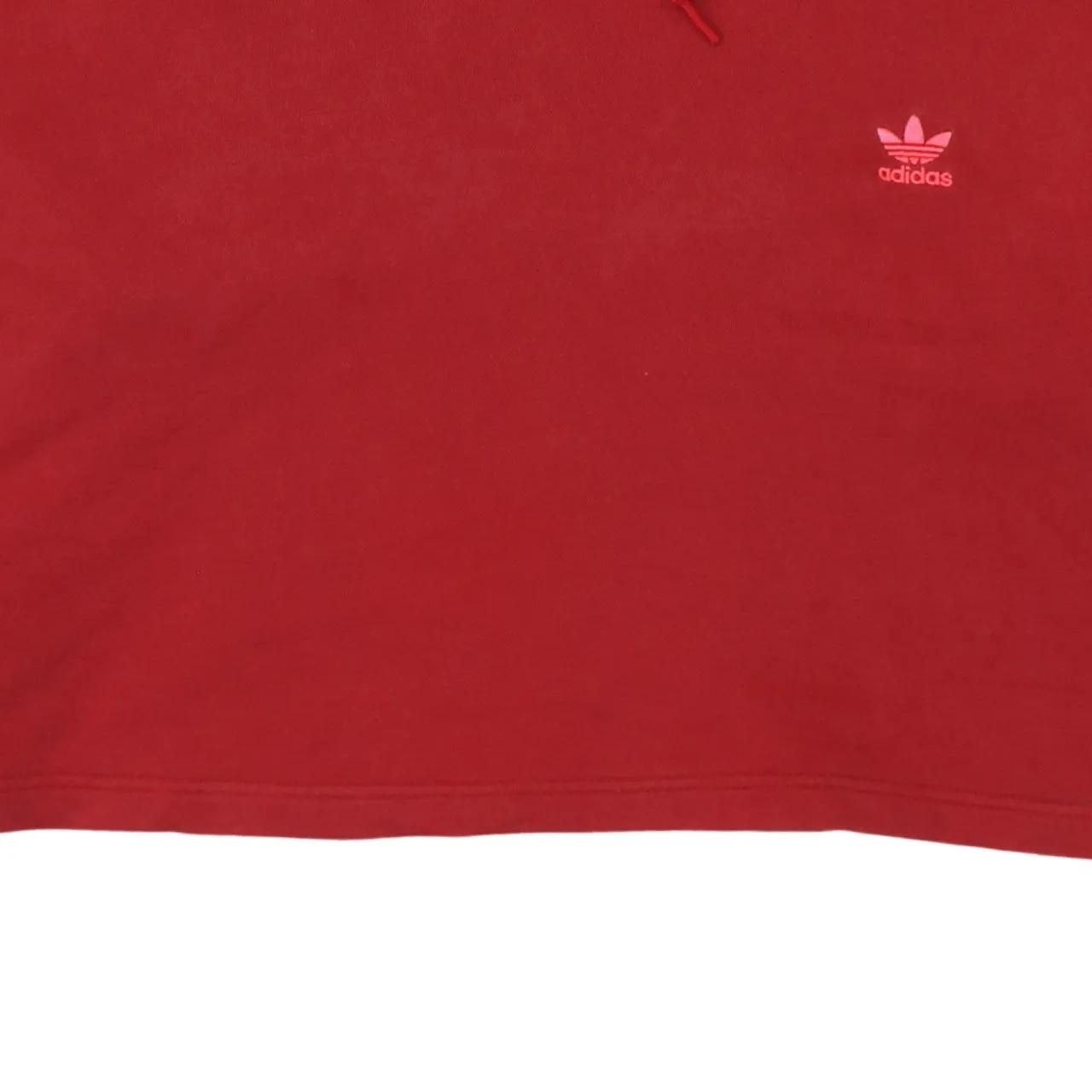 Adidas Burgundy Red Hoodie Women’s Small Cropped Three Stripe Sleeves Embroidered Logo Sweatshirt sold by Vintage Club product image thumbnail 4