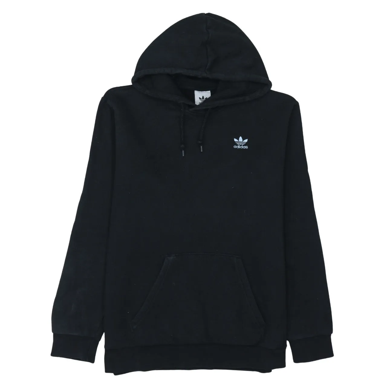 Adidas 90's Drawstring Pockets Pullover Hoodie Medium Black sold by Vintage Club