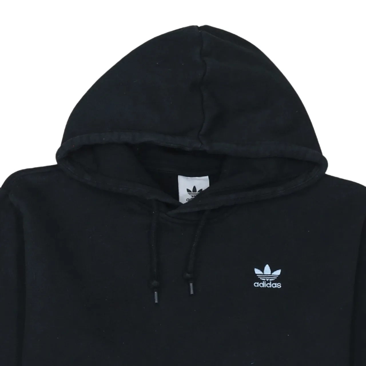 Adidas 90's Drawstring Pockets Pullover Hoodie Medium Black sold by Vintage Club product image thumbnail 3