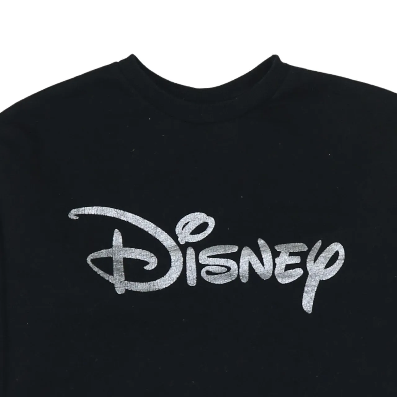 Disney Black Sweatshirt Women’s XSmall Silver Printed Logo Crewneck Pullover Jumper Top sold by Vintage Club product image thumbnail 3