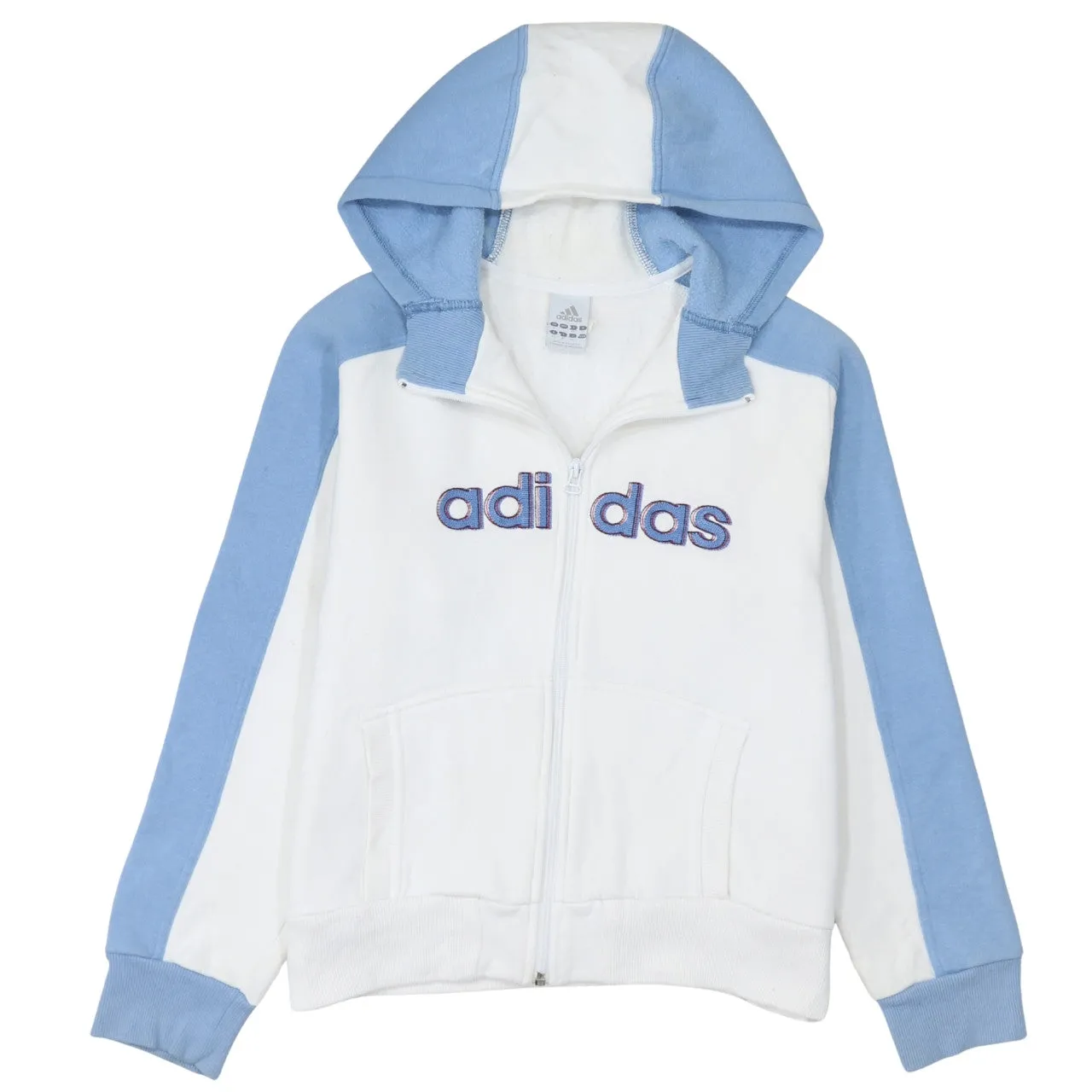 Adidas 90's Spellout Full Zip Up Hoodie Medium White sold by Vintage Club