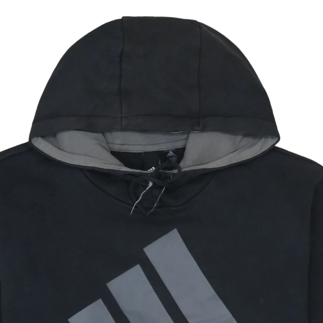 Adidas Black Hoodie Men's Medium Big Logo Printed Front Pouch Pocket Pullover Sweatshirt sold by Vintage Club product image thumbnail 3