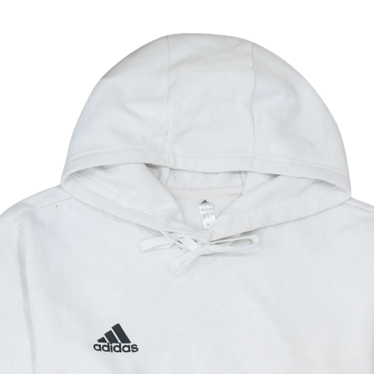 Adidas 90's Drawstring Pockets Pullover Hoodie Medium White sold by Vintage Club product image thumbnail 3
