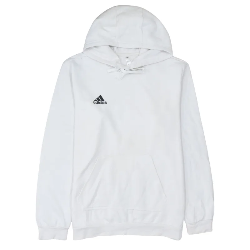 Adidas 90's Drawstring Pockets Pullover Hoodie Medium White sold by Vintage Club