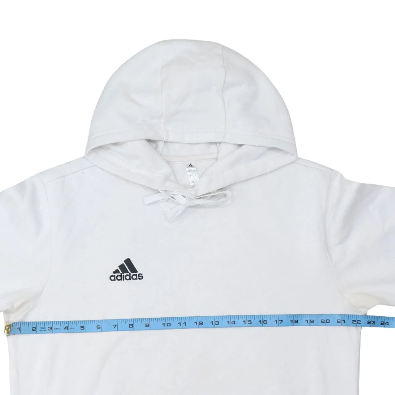 Adidas 90's Drawstring Pockets Pullover Hoodie Medium White sold by Vintage Club product image thumbnail 5