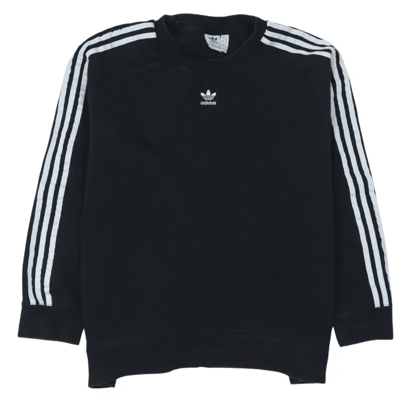 Adidas 90's Striped Sleeve Crew Neck Sweatshirt Large Black sold by Vintage Club