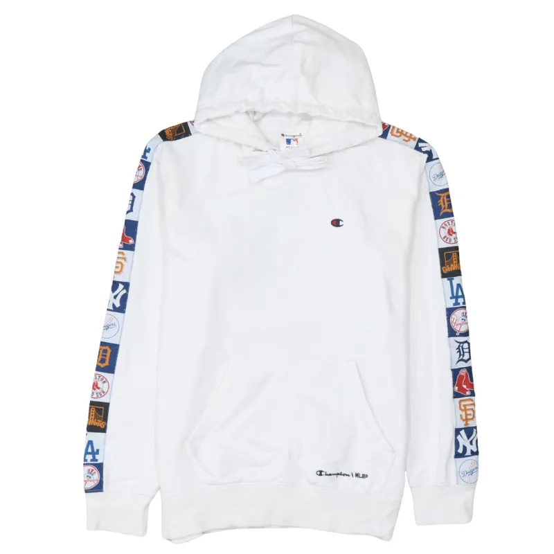 Champion 90's Drawstring Pockets Pullover Hoodie Medium White made by Vintage Club