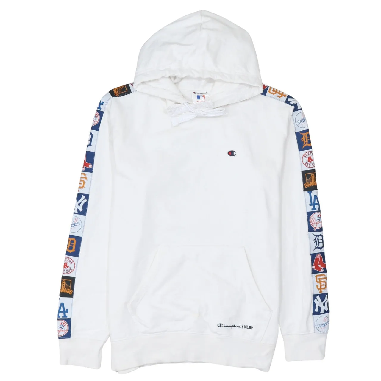 Champion 90's Drawstring Pockets Pullover Hoodie Medium White sold by Vintage Club