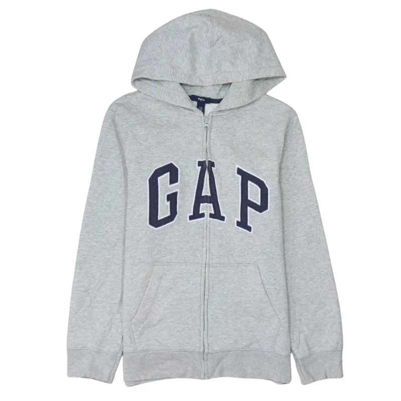 Gap 90's Spellout Full Zip Up Hoodie XXLarge (2XL) Grey made by GAP