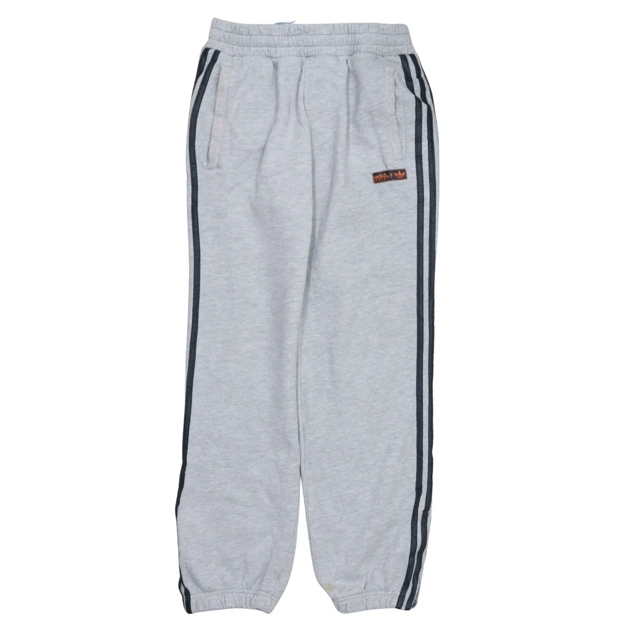 Adidas Light Grey Joggers Men’s Small Three Stripe Sides Back Button Pockets Sweatpants sold by Vintage Club