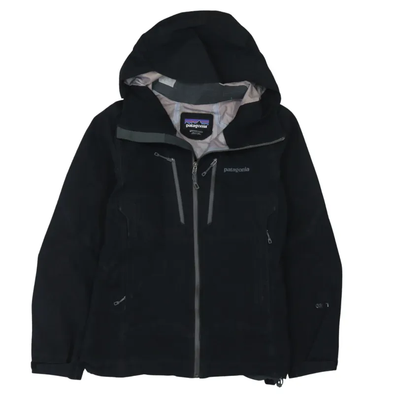 Patagonia Black Hooded Jacket Women’s Medium Full Zip Waterproof Pockets Outdoor Shell made by Patagonia