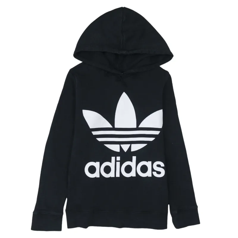 Adidas 90's Spellout Pullover Hoodie Medium  Black sold by Vintage Club