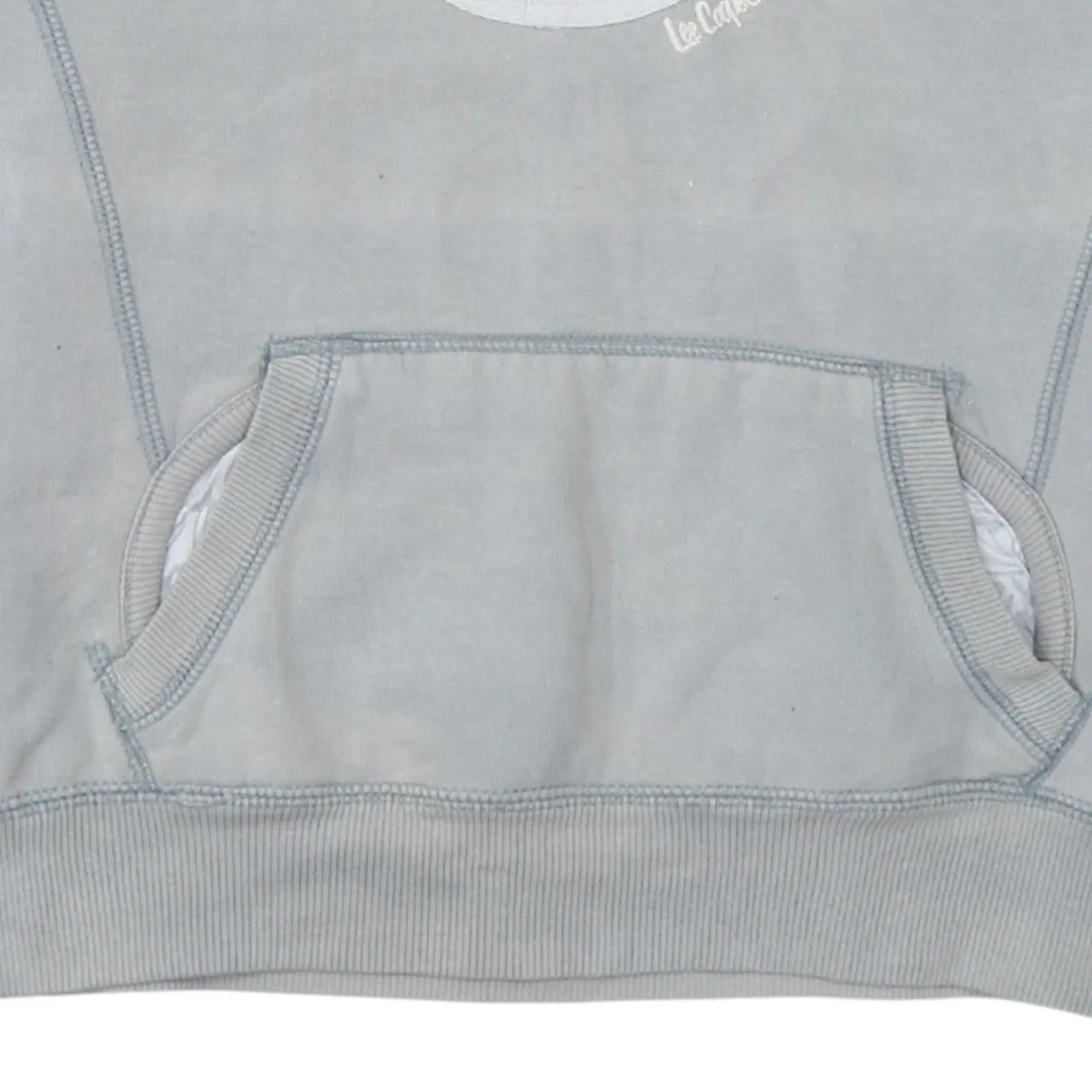 Lee Cooper Light Grey Hoodie Women’s Size 16 Embroidered Peace Logo Front Pocket Sweatshirt sold by Vintage Club product image thumbnail 4