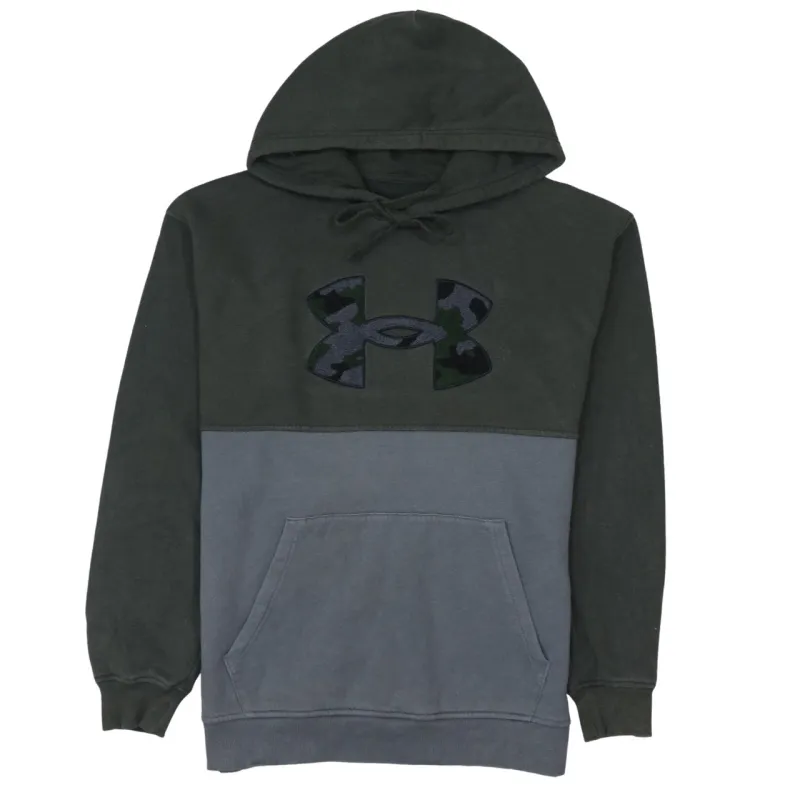 Under Armour Green Grey Hoodie Men's Small Camo Logo Pullover Fleece Sweatshirt made by Under Armour