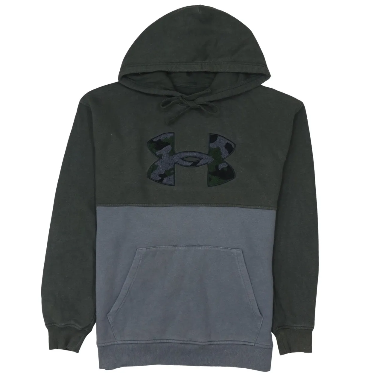 Under Armour Green Grey Hoodie Men's Small Camo Logo Pullover Fleece Sweatshirt sold by Vintage Club
