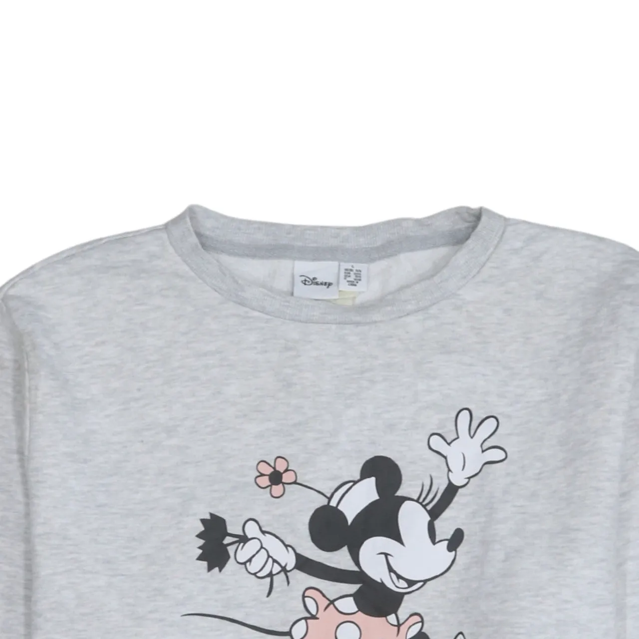 Disney Light Grey Sweatshirt Women's Large Minnie Mouse Printed Front Pullover Fleece Top sold by Vintage Club product image thumbnail 3