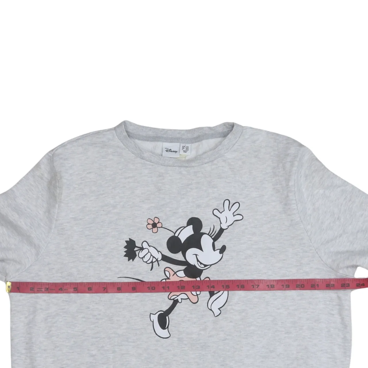 Disney Light Grey Sweatshirt Women's Large Minnie Mouse Printed Front Pullover Fleece Top sold by Vintage Club product image thumbnail 5