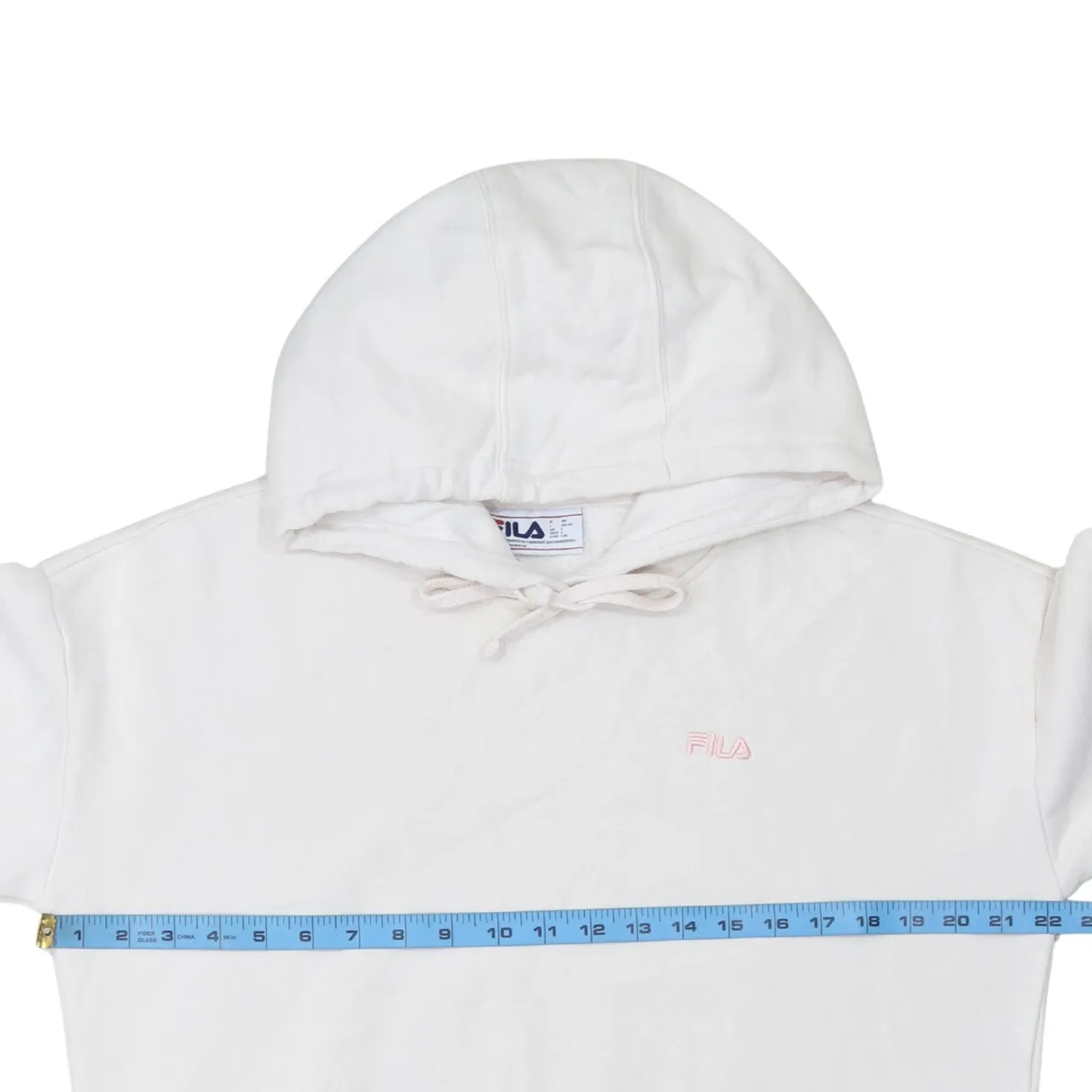 Fila 90's Drawstring Pockets Pullover Hoodie Large White sold by Vintage Club product image thumbnail 5