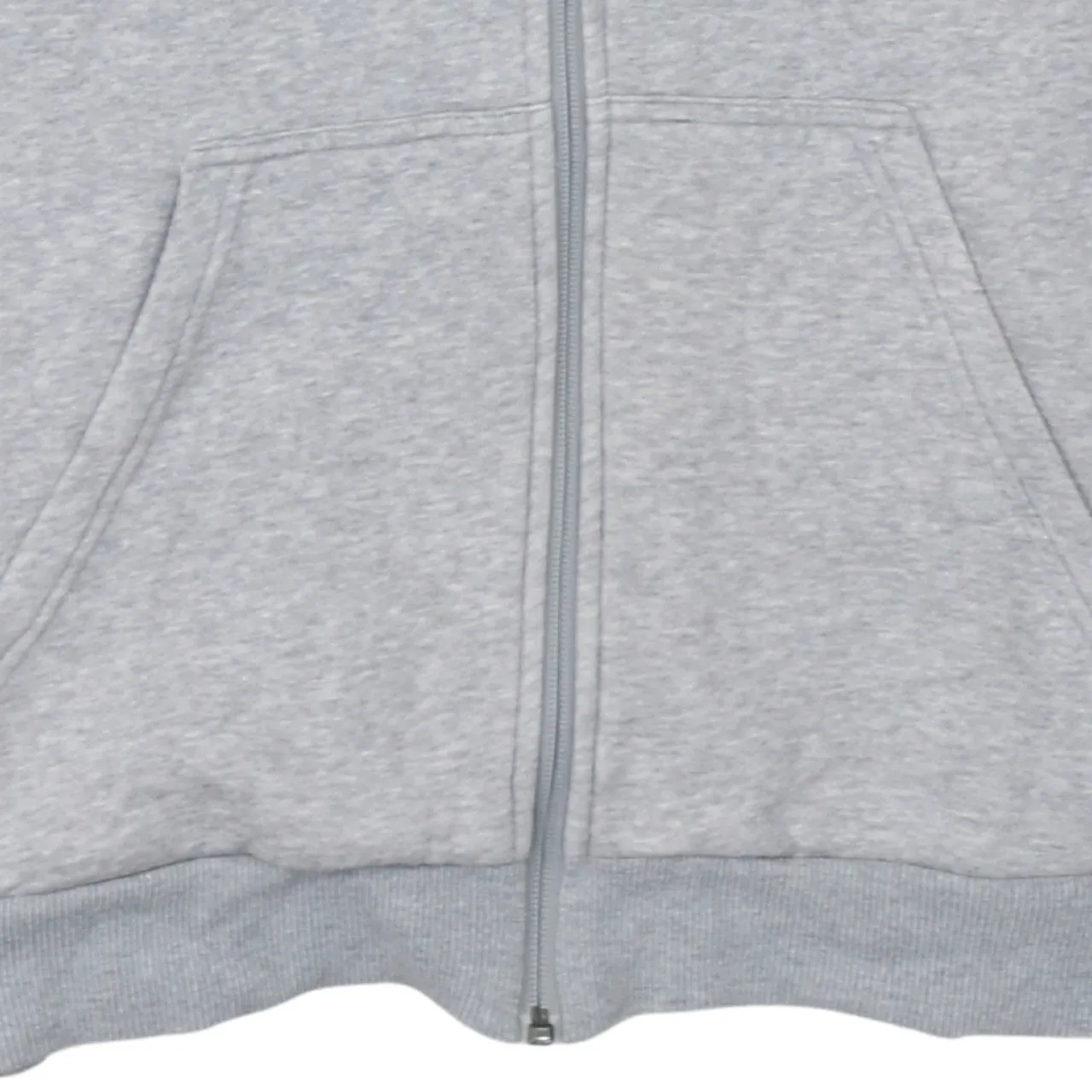 Adidas Grey Full Zip Hoodie Women's Large Embroidered Trefoil Logo Split Kangaroo Pocket Sweatshirt sold by Vintage Club product image thumbnail 4