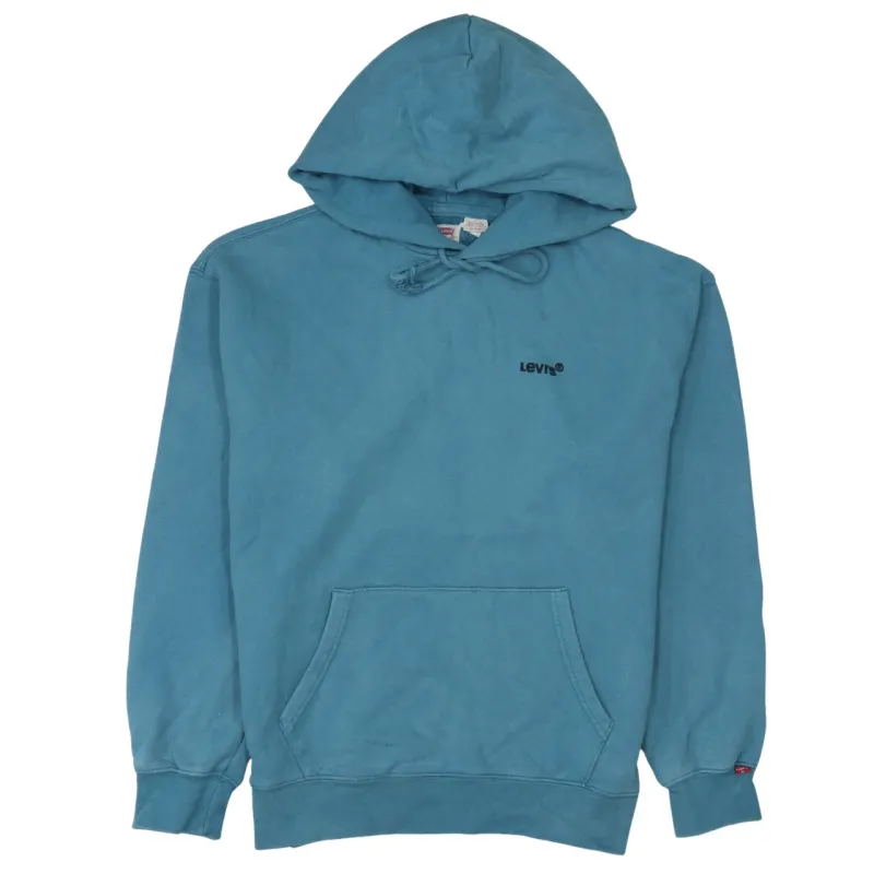 Levi's Teal Blue Hoodie Men's XSmall Embroidered Logo Front Pocket Relaxed Fit Sweatshirt made by Levi's