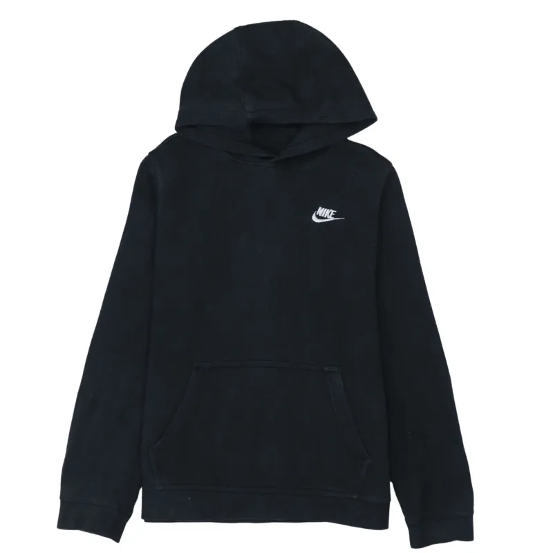 Nike Black Hoodie Women’s XLarge Embroidered Swoosh Logo Front Pouch Pullover Sweatshirt made by Nike