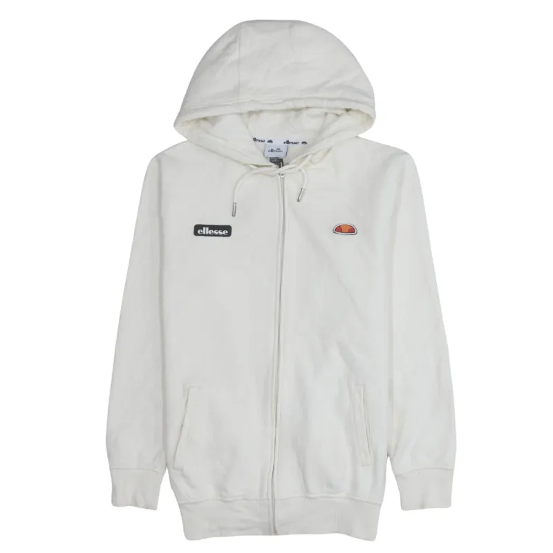 Ellesse 90's Lightweight Full Zip Up Hoodie Medium Beige Cream sold by Vintage Club