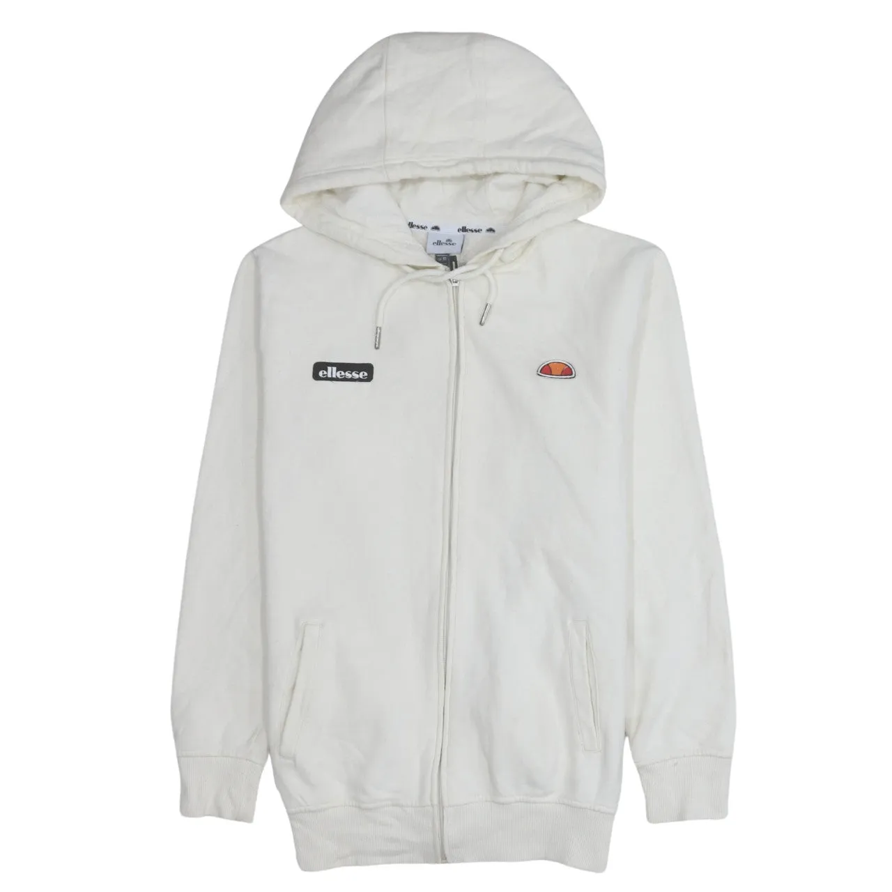 Ellesse 90's Lightweight Full Zip Up Hoodie Medium Beige Cream sold by Vintage Club