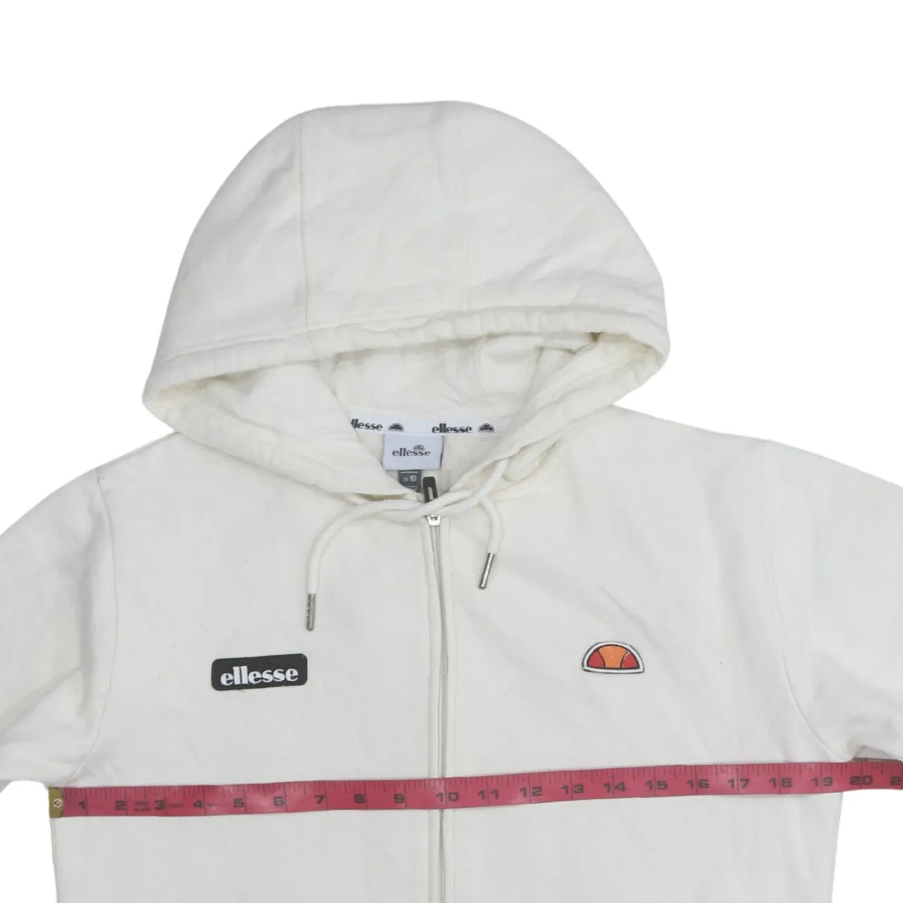 Ellesse 90's Lightweight Full Zip Up Hoodie Medium Beige Cream sold by Vintage Club product image thumbnail 5