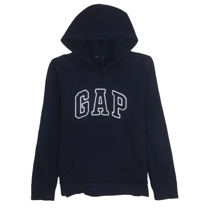 Gap 90's Spellout Pullover Hoodie Large Navy Blue made by GAP