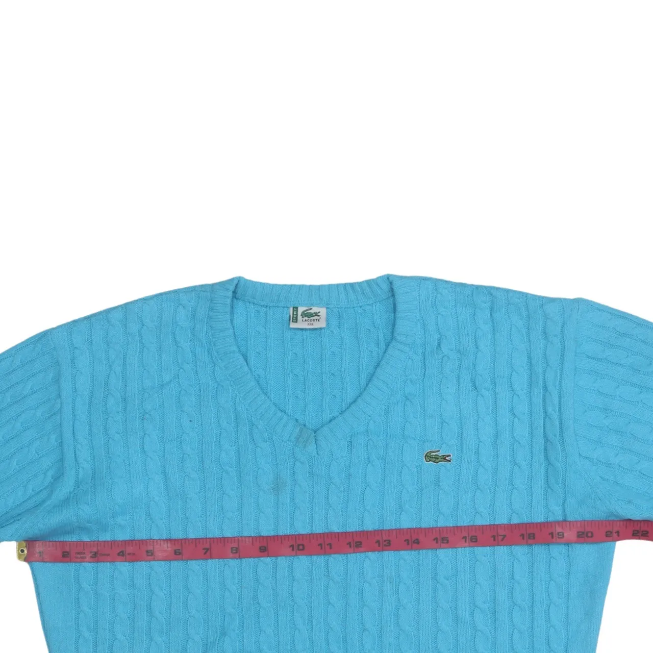Lacoste 90's Lightweight V Neck Sweatshirt XXLarge (2XL) Blue sold by Vintage Club product image thumbnail 5