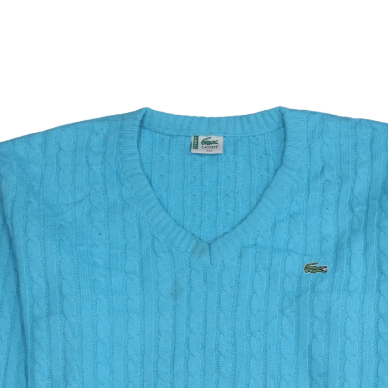 Lacoste 90's Lightweight V Neck Sweatshirt XXLarge (2XL) Blue sold by Vintage Club product image thumbnail 3