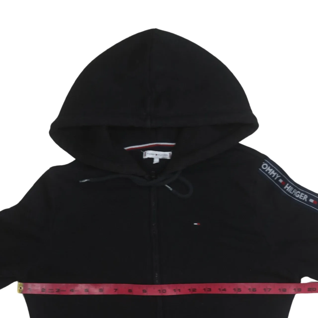 Tommy Hilfiger 90's Drawstring Pockets Full Zip Up Hoodie Large Black sold by Vintage Club product image thumbnail 5