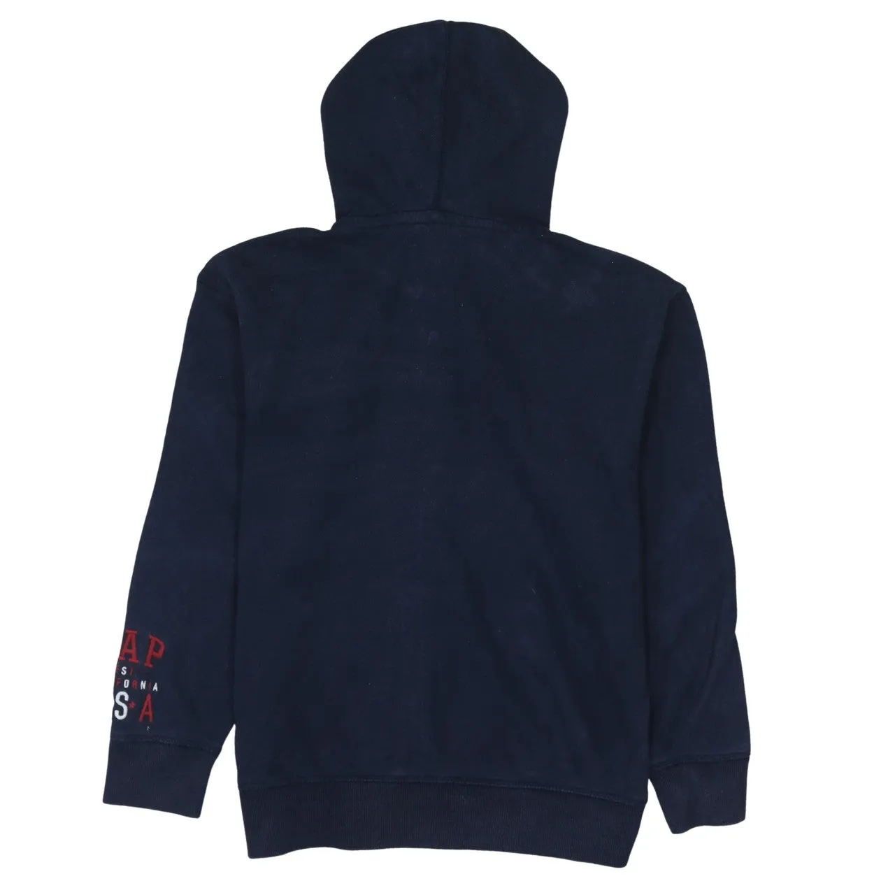Gap 90's Drawstring Pockets Full Zip Up Hoodie Medium Navy Blue sold by Vintage Club product image thumbnail 2