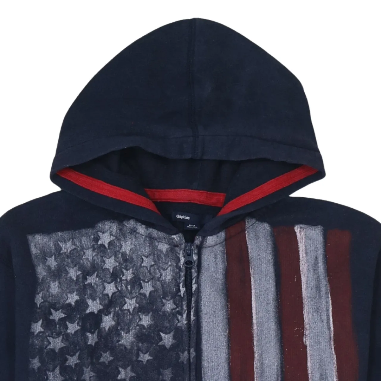 Gap 90's Drawstring Pockets Full Zip Up Hoodie Medium Navy Blue sold by Vintage Club product image thumbnail 3