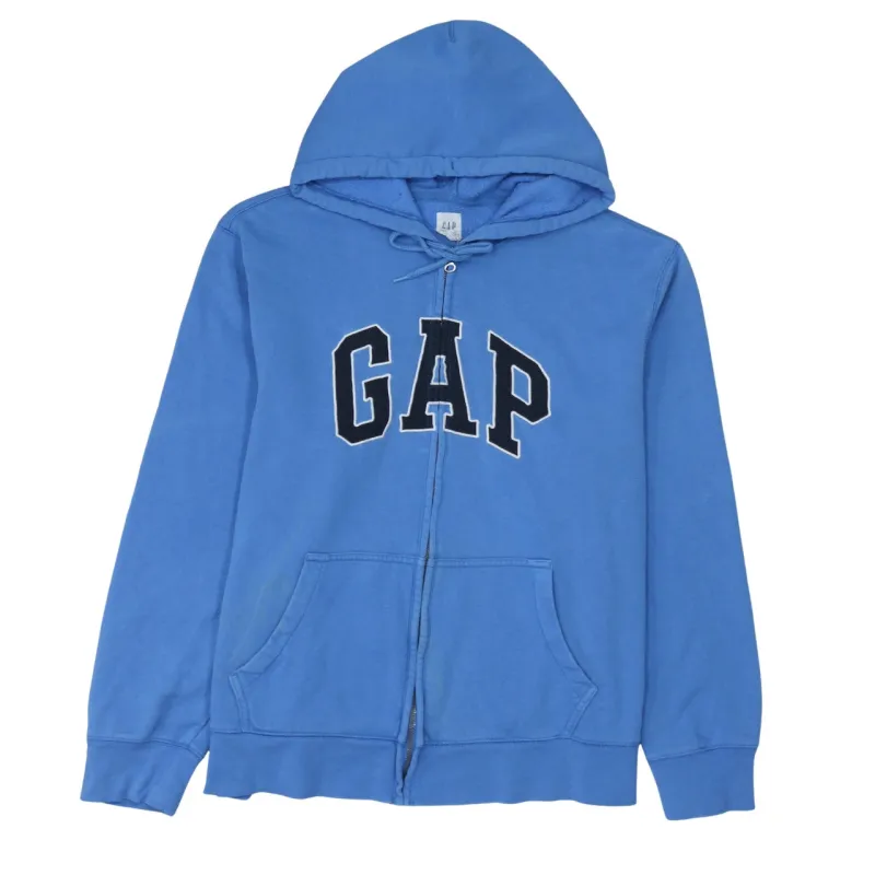 Gap Blue Zip Hoodie Women’s XLarge Embroidered Logo Split Pockets Fleece Lined Sweatshirt made by GAP