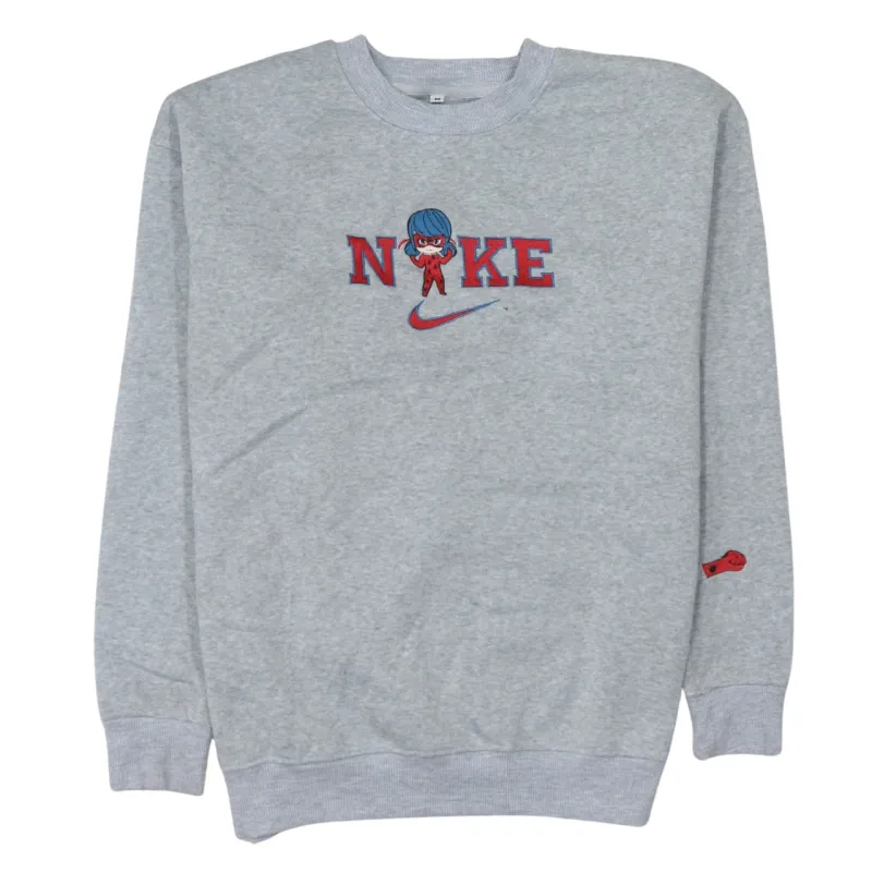 Nike 90's Center Middle Swoosh Crew Neck Sweatshirt Medium Grey sold by Vintage Club