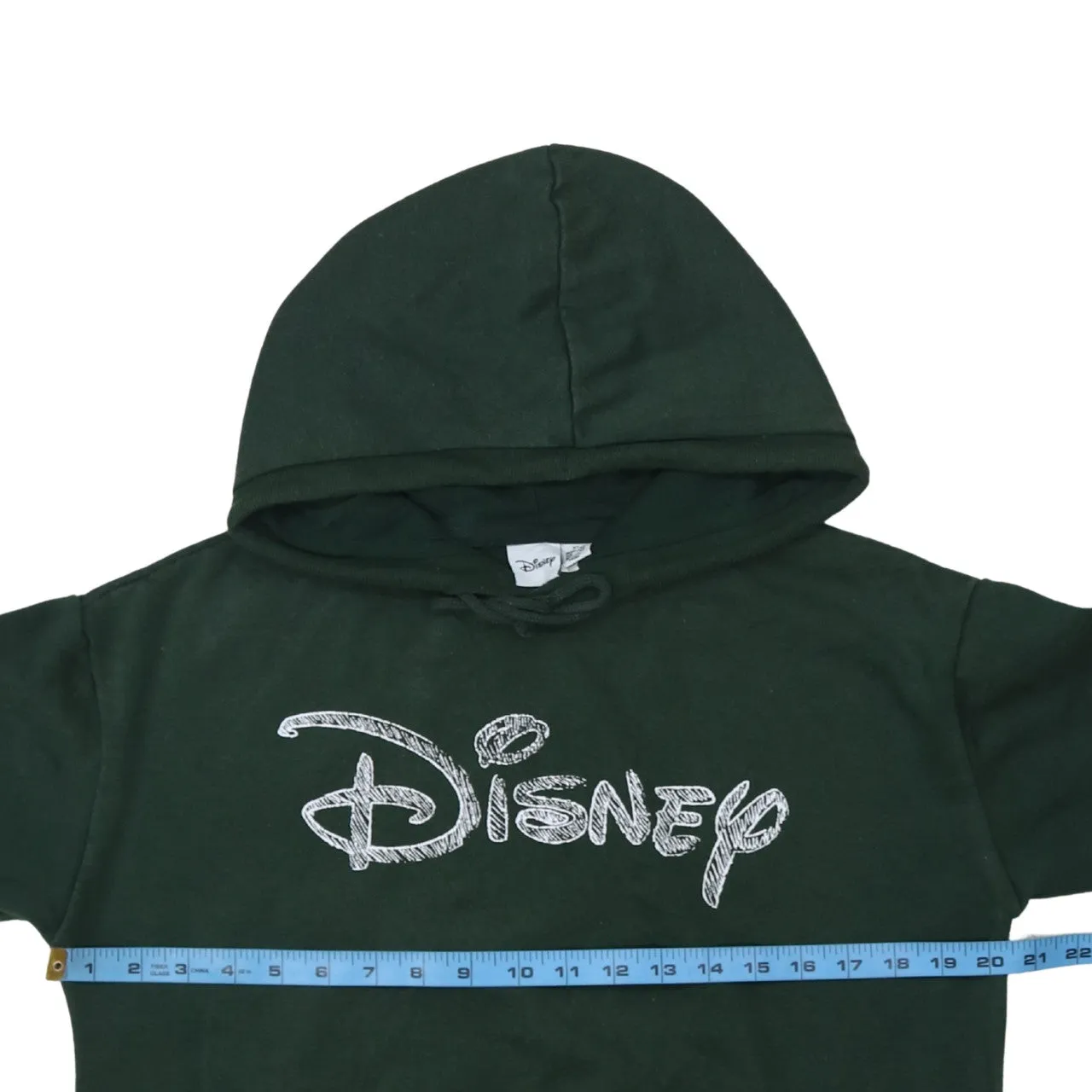 Disney Dark Green Hoodie Women's XSmall Printed Logo Front Pouch Fleece Pullover Sweatshirt sold by Vintage Club product image thumbnail 5