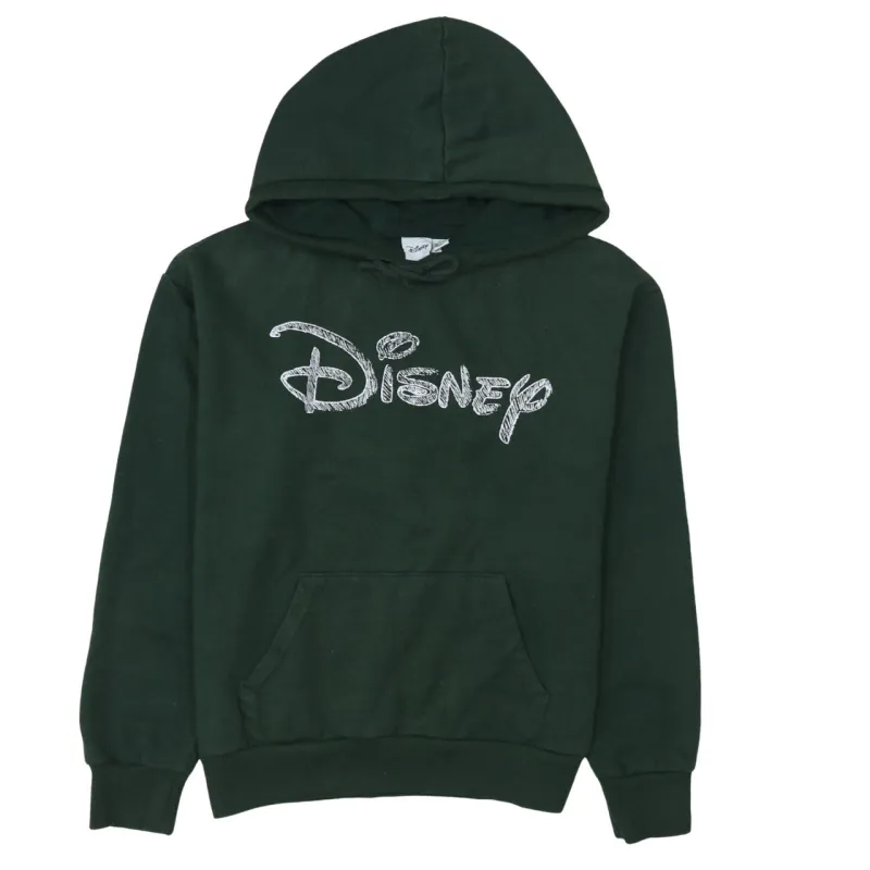 Disney Dark Green Hoodie Women's XSmall Printed Logo Front Pouch Fleece Pullover Sweatshirt made by Disney