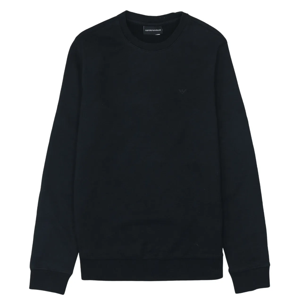 Emporio Armani 90's Plain Crew Neck Sweatshirt Medium Black sold by Vintage Club