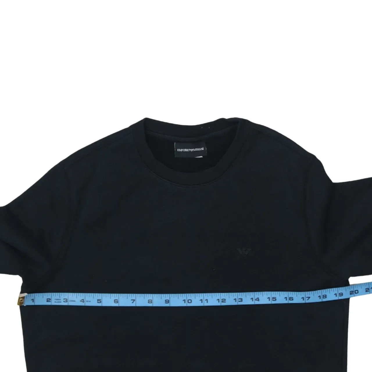 Emporio Armani 90's Plain Crew Neck Sweatshirt Medium Black sold by Vintage Club product image thumbnail 5