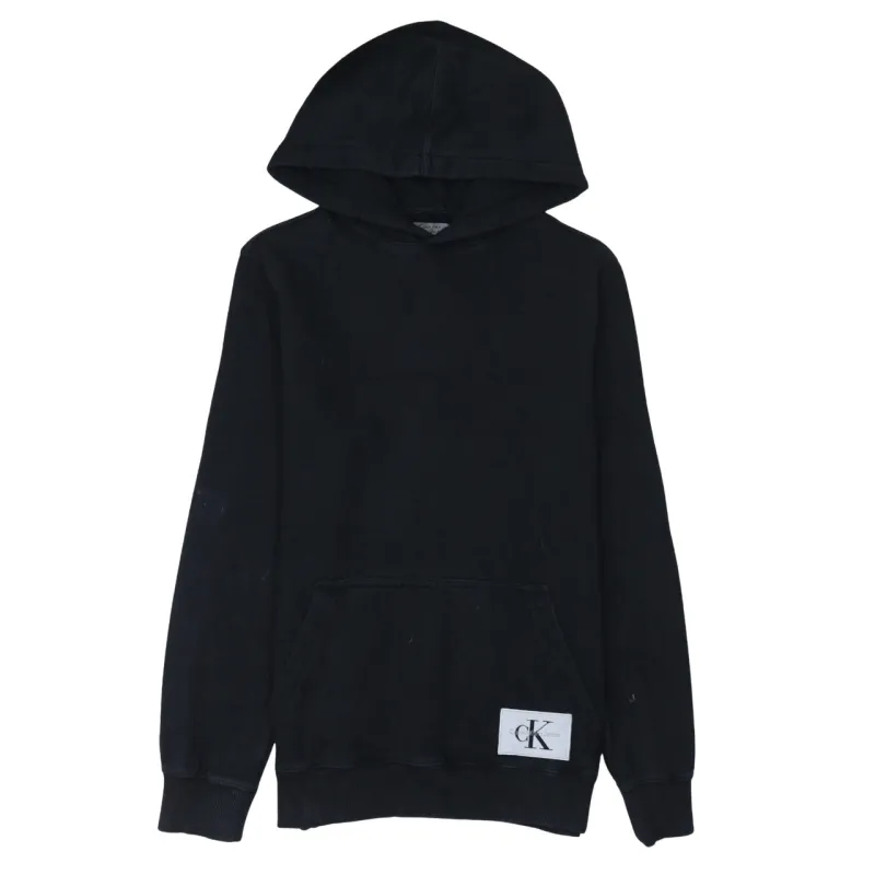 Calvin Klein 90's Drawstring Pockets Pullover Hoodie Large Black sold by Vintage Club